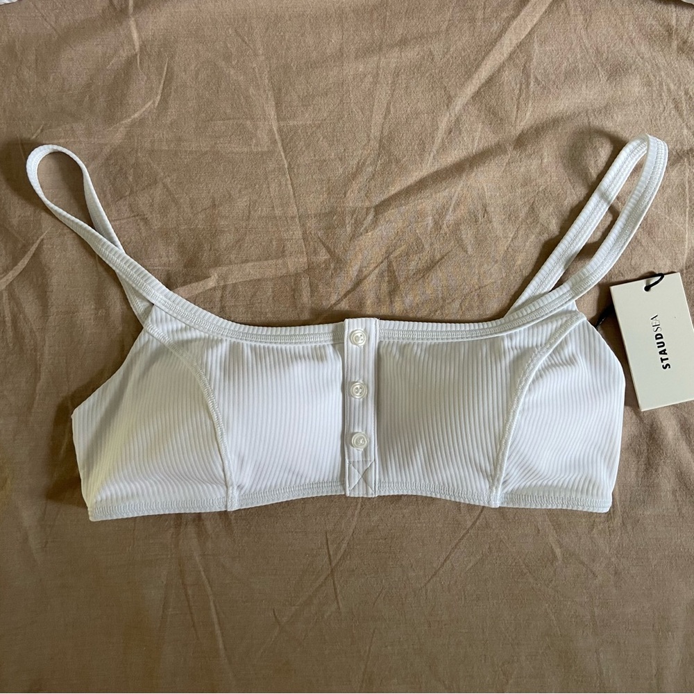 STAUD White Ribbed Bikini Top - Picture 8 of 10